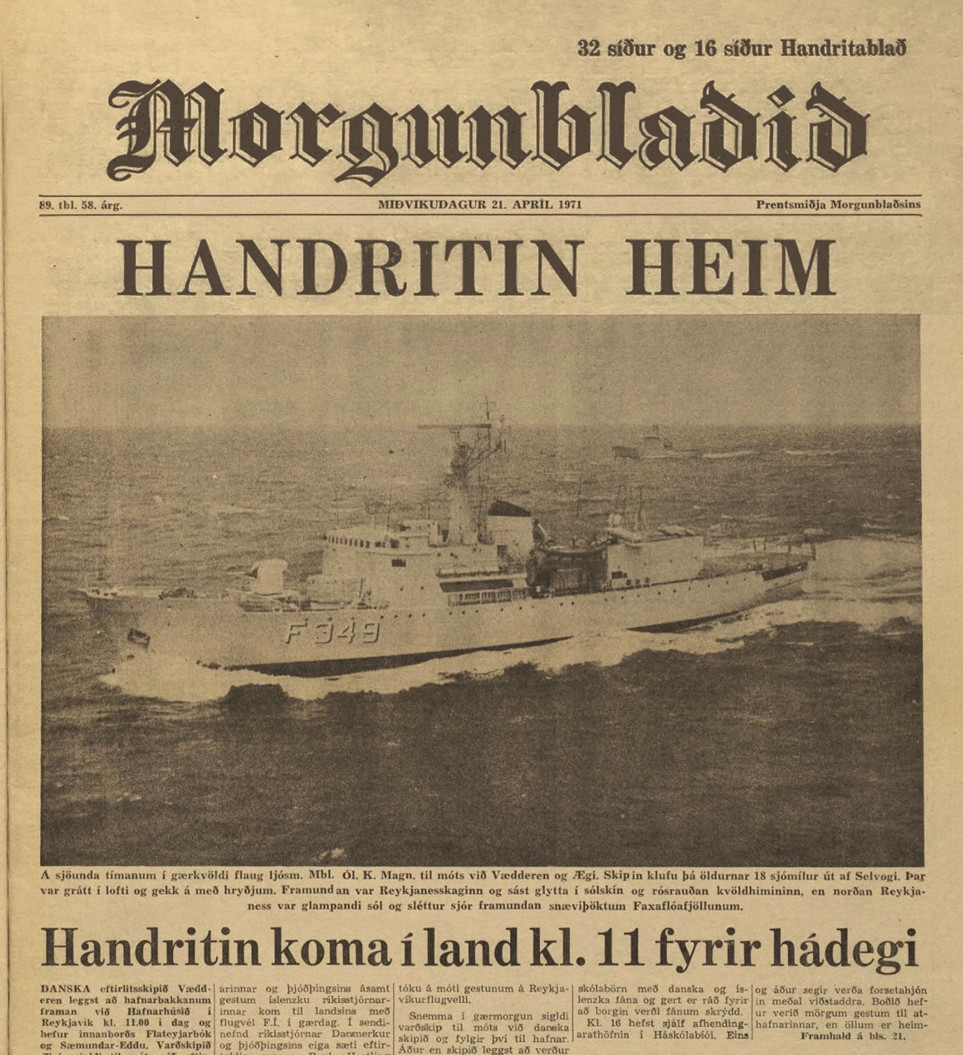 Newspaper headline about the Codex escort